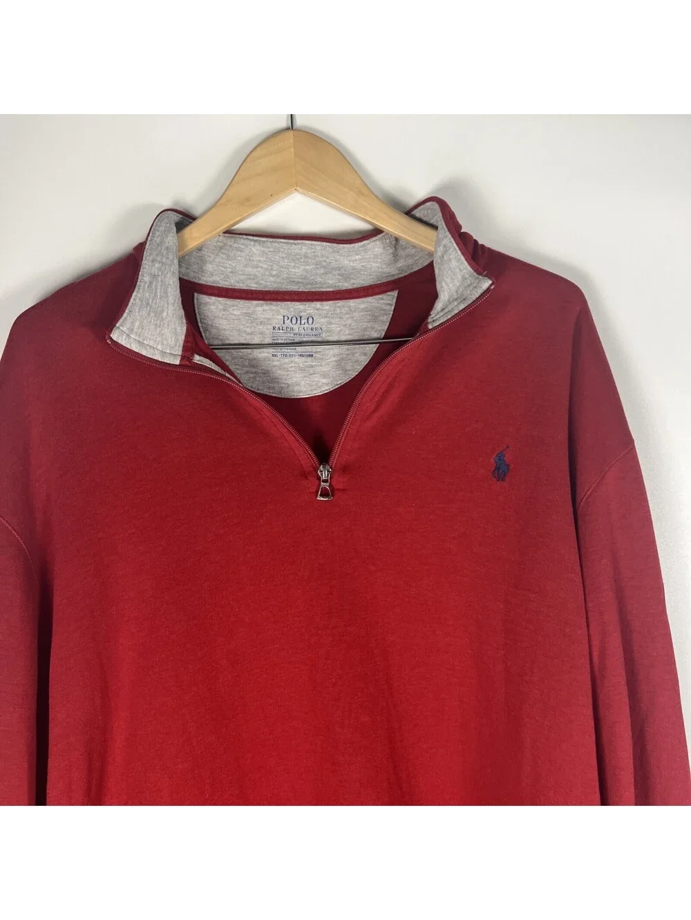 Polo Ralph Lauren Red Quarter Zip Sweatshirt-Men's XXL